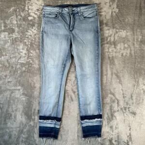 NYDJ Jeans Womens 8 LiftxTuck Technology Frayed Hem Ami Skinny Ankle Denim